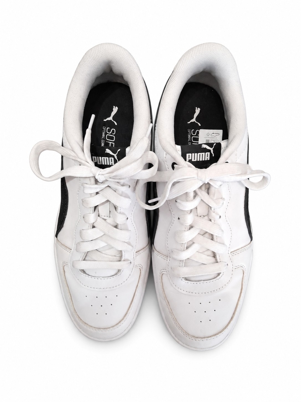 PUMA Sky Platform Sneakers Women's 8.5 White Black Chunky Platform Tennis Shoes - Picture 3 of 12
